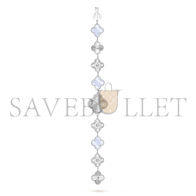 v*n cl**f sweet alhambra watch 18k white gold chalcedony D1am0nd vcarpeu100